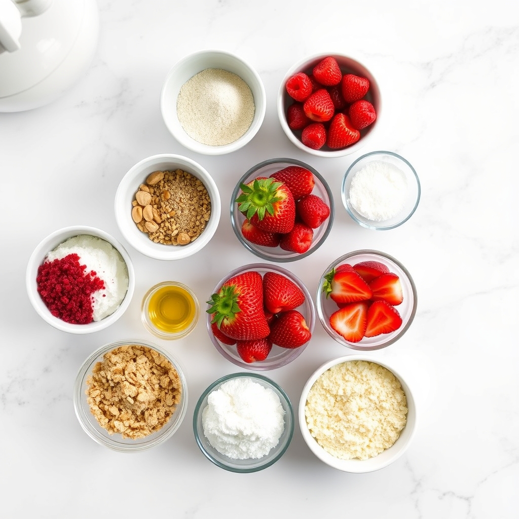 Keto Strawberry Shortcake in a Jar ingredients