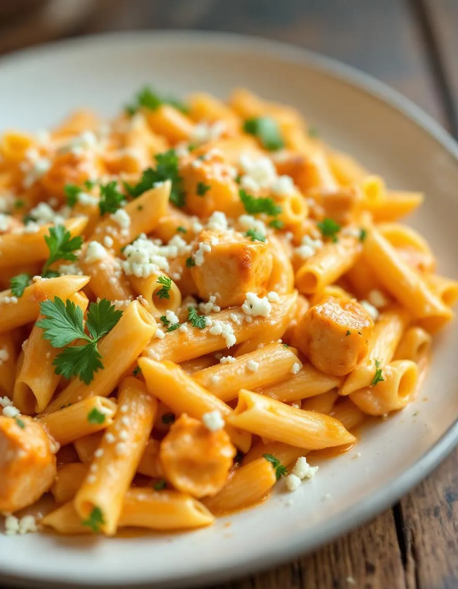 best-buffalo-chicken-alfredo-penne
