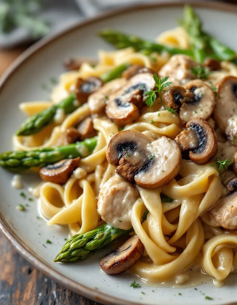 creamy-mushroom-asparagus-chicken-penne