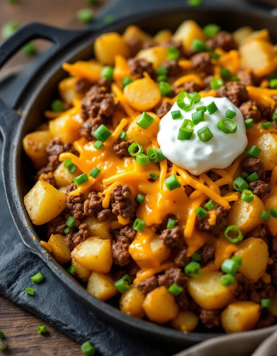 easy-loaded-beef-potatoes-skillet