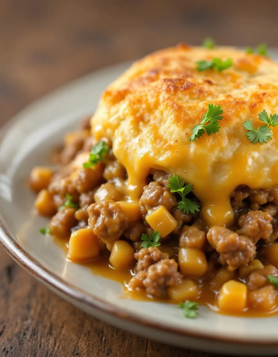 best-cheesy-cheddar-beef-cobbler