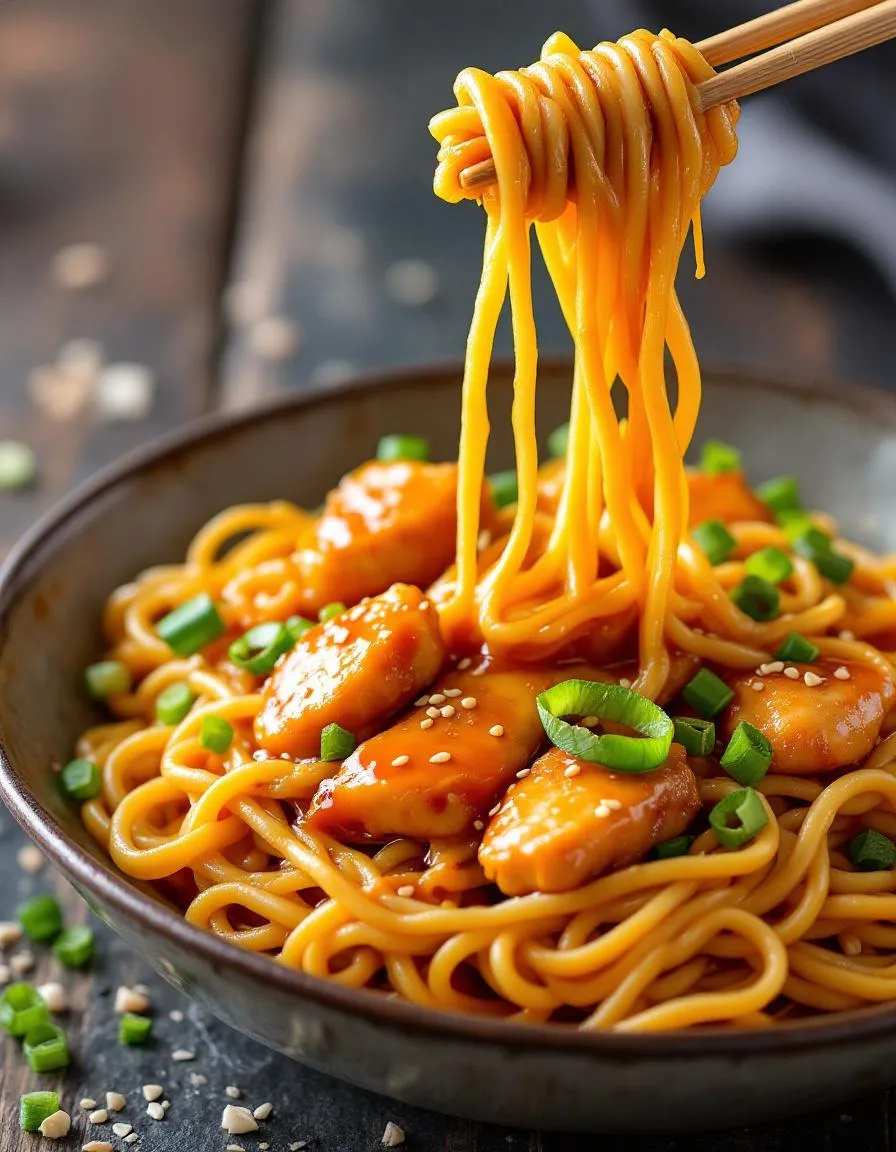easy-honey-garlic-chicken-noodles