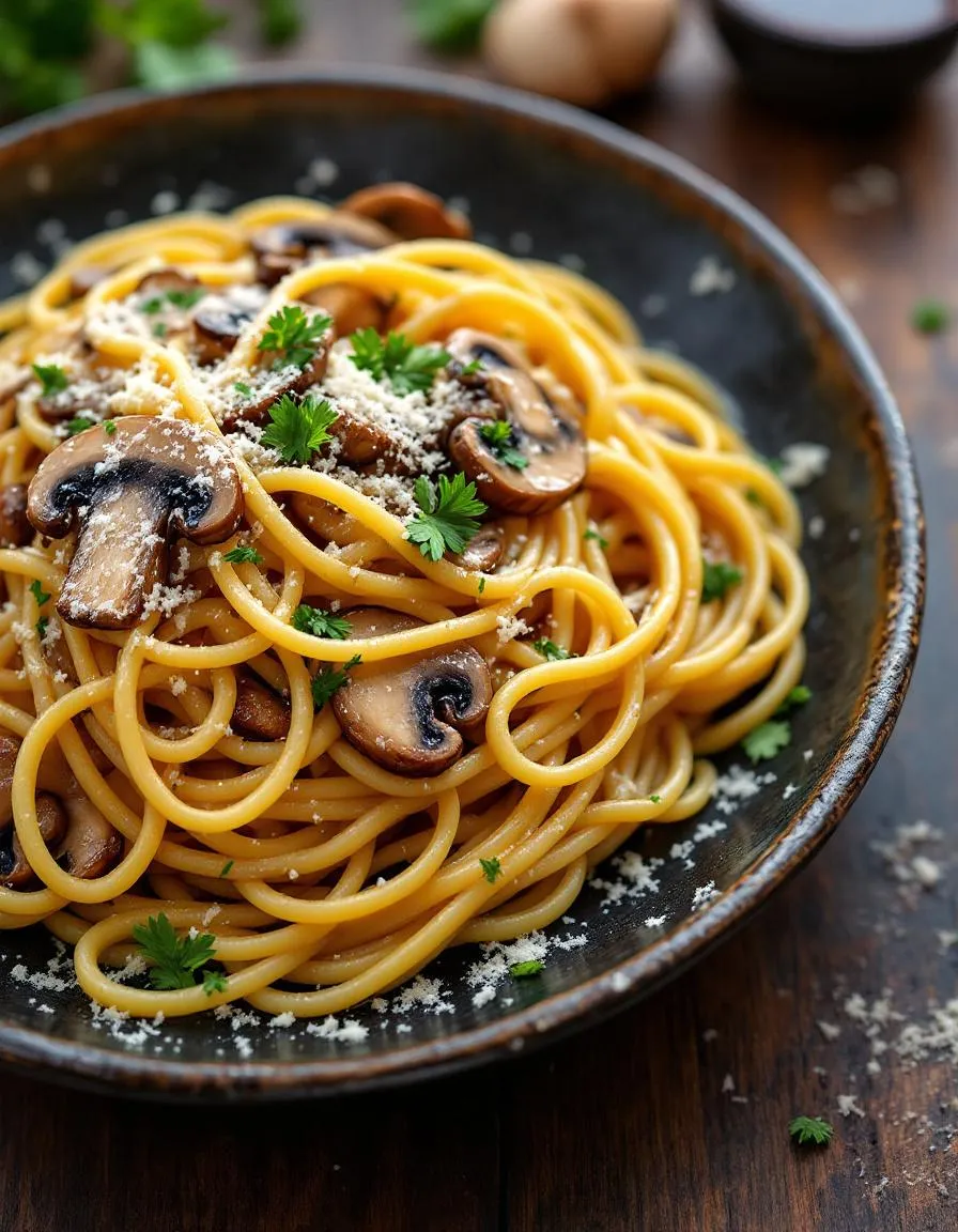 best-mushroom-garlic-spaghetti