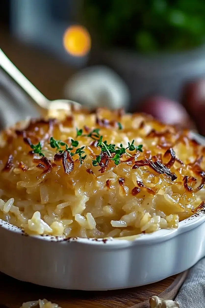 Finished French Onion Butter Rice dish