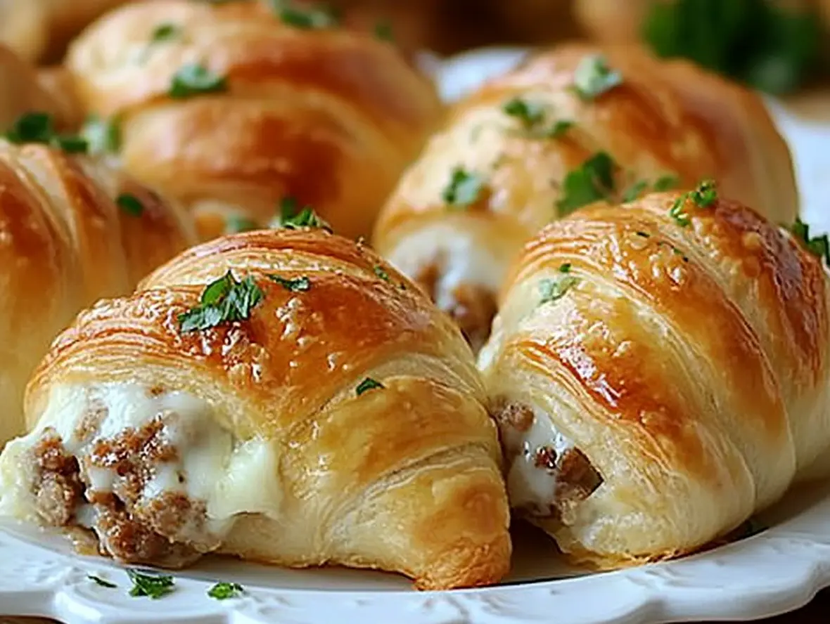 Sausage Cream Cheese Crescent Rolls - Baked