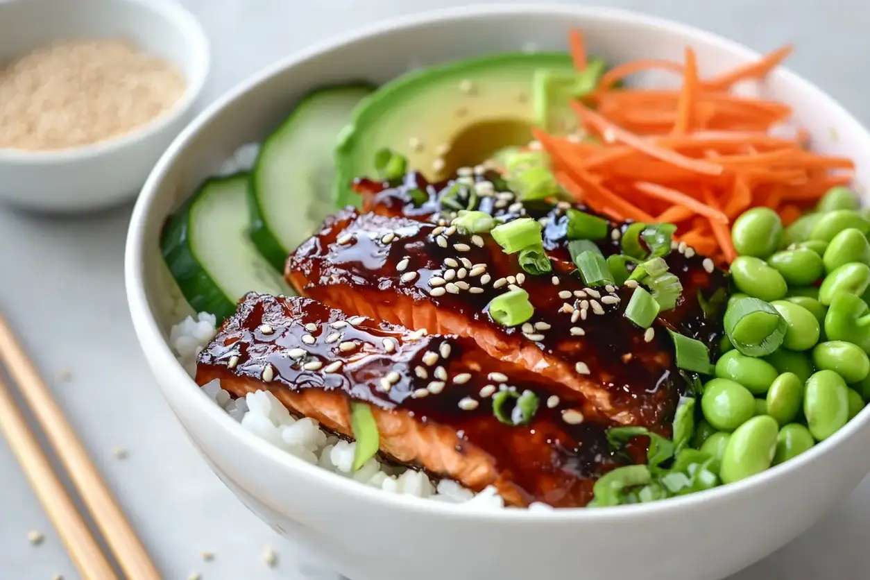 Assembled Salmon Rice Bowl