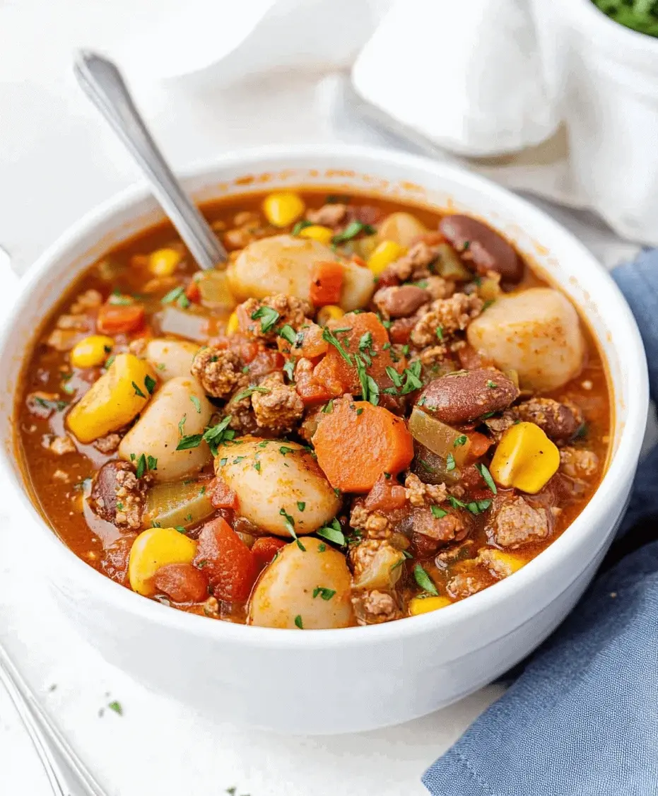 Bowl of Hearty Crockpot Cowboy Stew