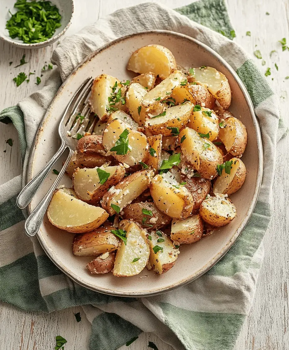 Assembled roasted potato salad in a bowl