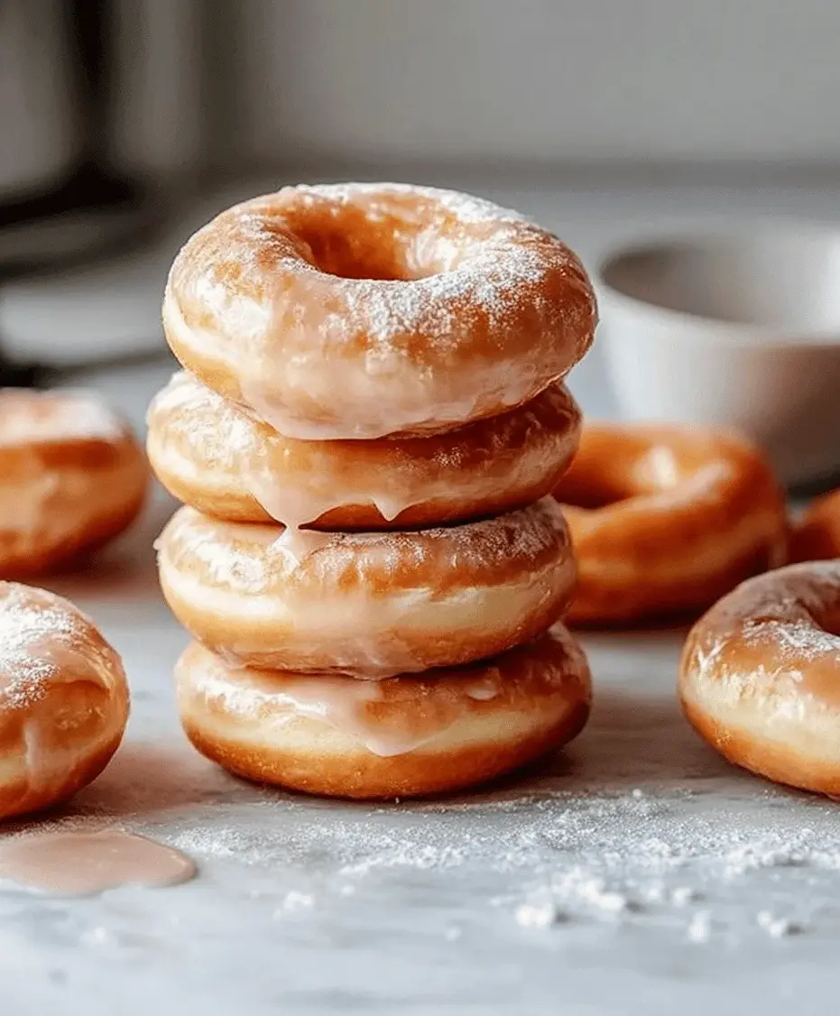 Stack of glazed homemade donuts