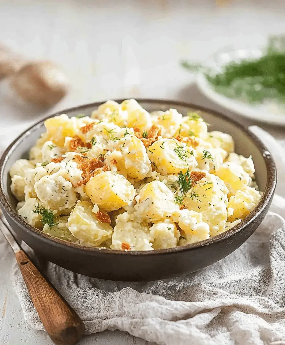 Close up of creamy Instant Pot Potato Salad in a bowl