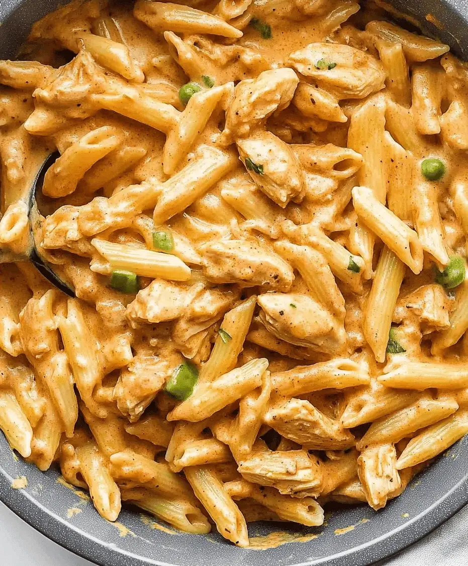Close-up of creamy Cajun chicken pasta in a bowl, garnished with parsley.
