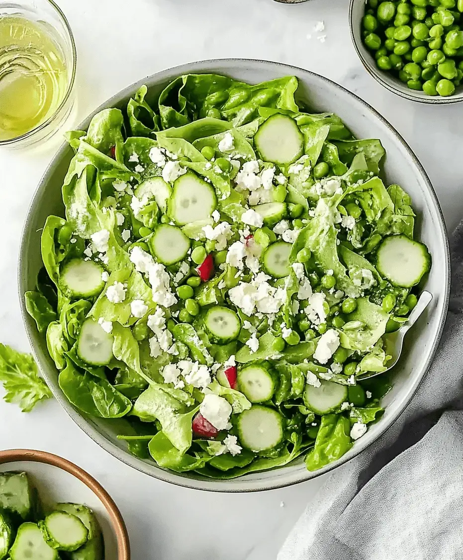 Close-up of a creamy Green Goddess dressing being drizzled over salad ingredients.