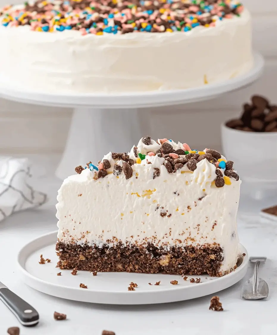 Decorated Ice Cream Cake with Cookie Crunch
