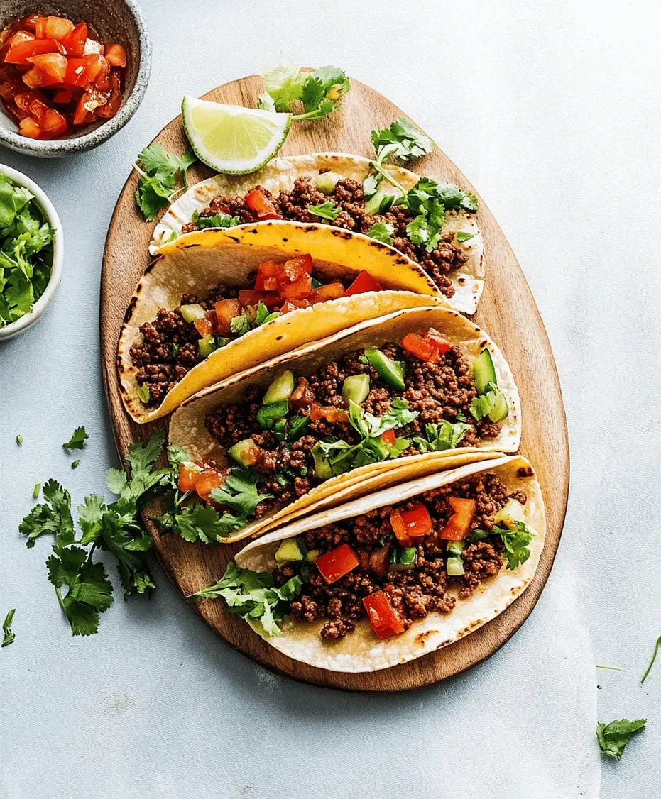 Close-up of seasoned ground beef for tacos