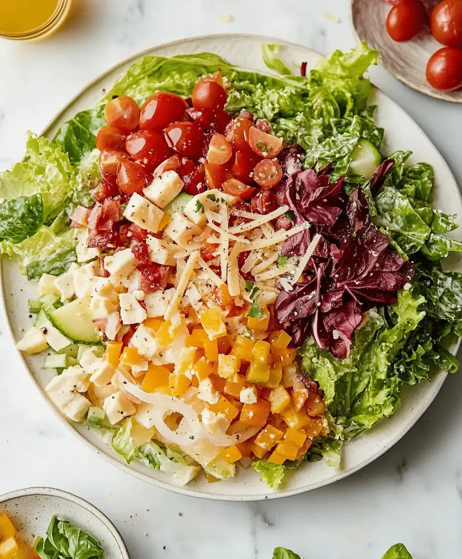 Close-up of chopped ingredients for an Italian salad in a bowl, ready to be mixed.
