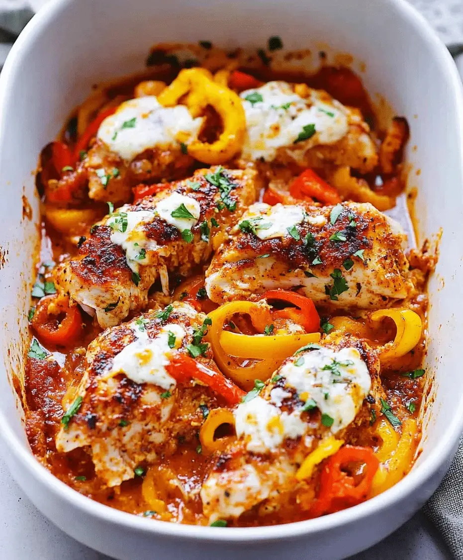 Close-up of Cajun chicken and sweet peppers mixture