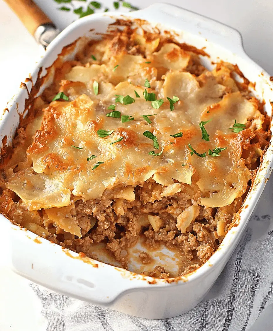 Finished Hobo Casserole with melted cheese