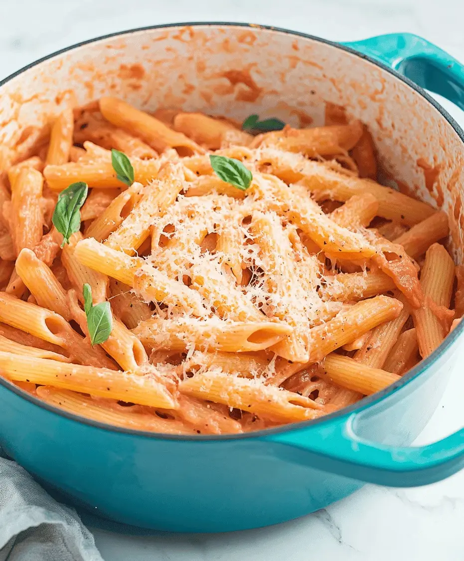 A close-up of pink sauce being tossed with penne pasta.
