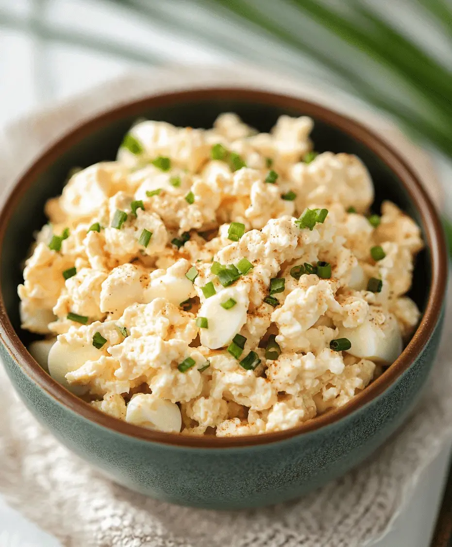 Cottage cheese egg salad served on whole wheat toast with chives