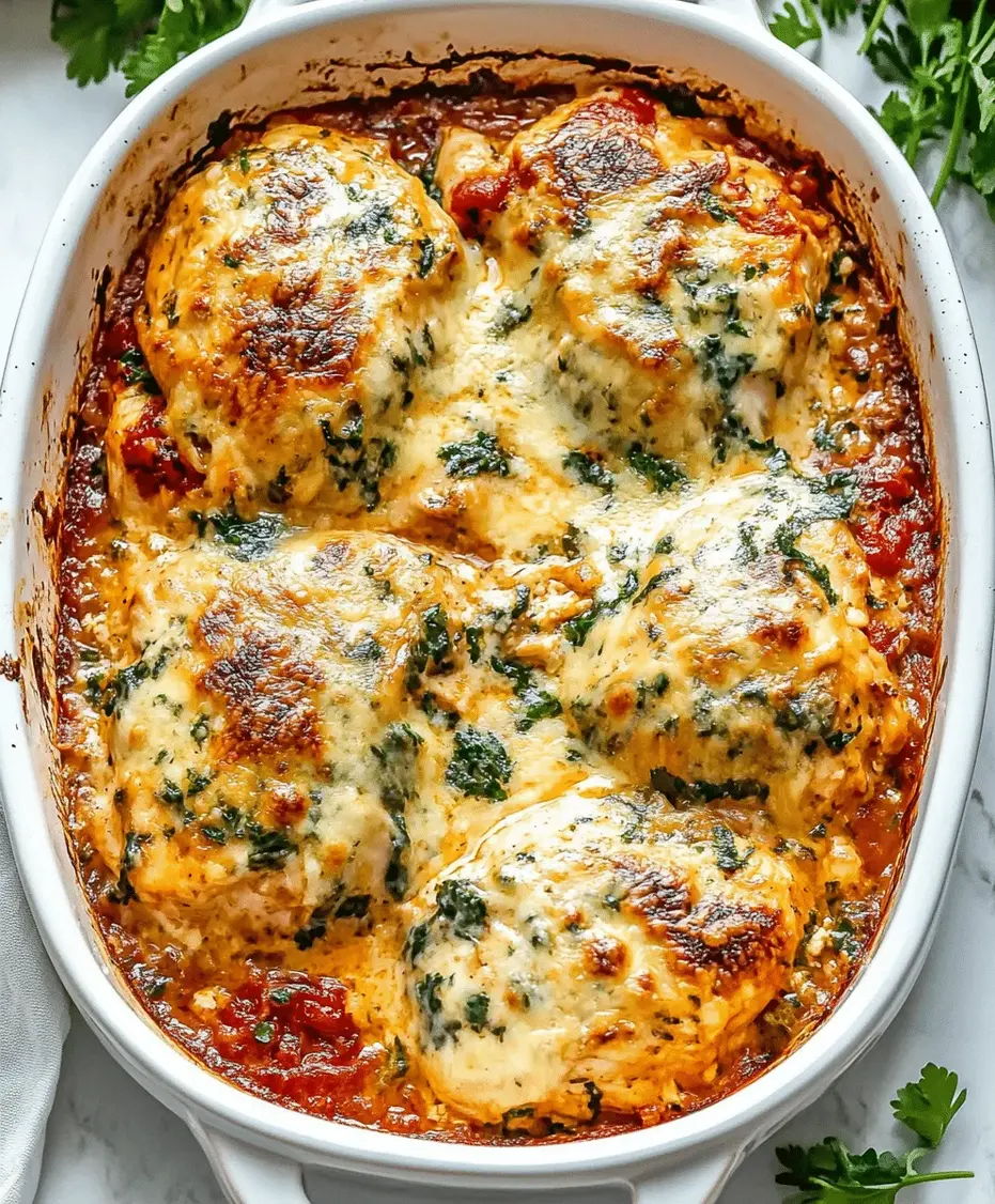 A person serving a portion of Baked Tuscan Chicken Casserole onto a plate with a side of crusty bread.