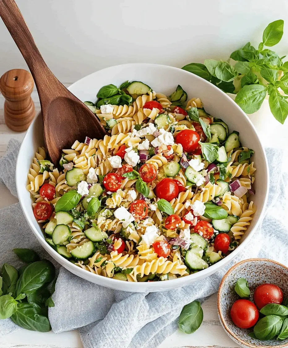 A beautiful serving bowl of Awesome Pasta Salad with feta cheese on

</p>
</div>
</div></article><article id=