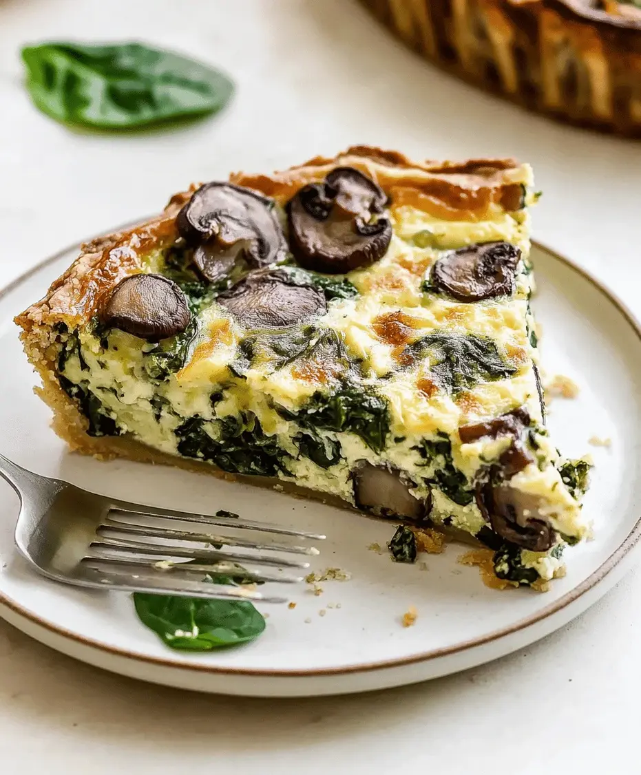A beautifully presented whole Spinach Mushroom Quiche on a wooden board,

</p>
</div>
</div></article><article id=